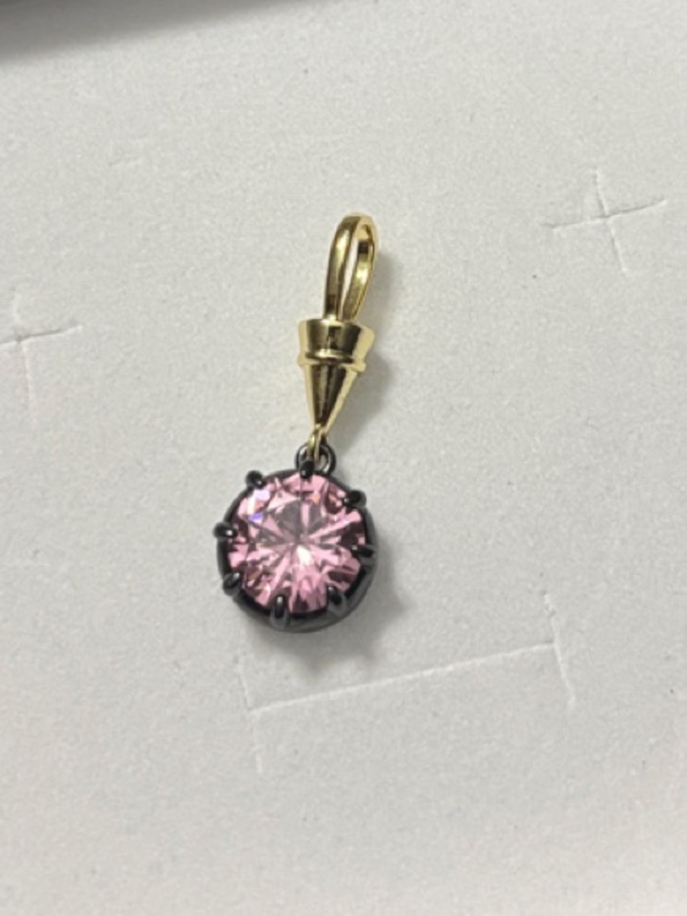 Gold-Plated Pink Crystal Pendant Charm